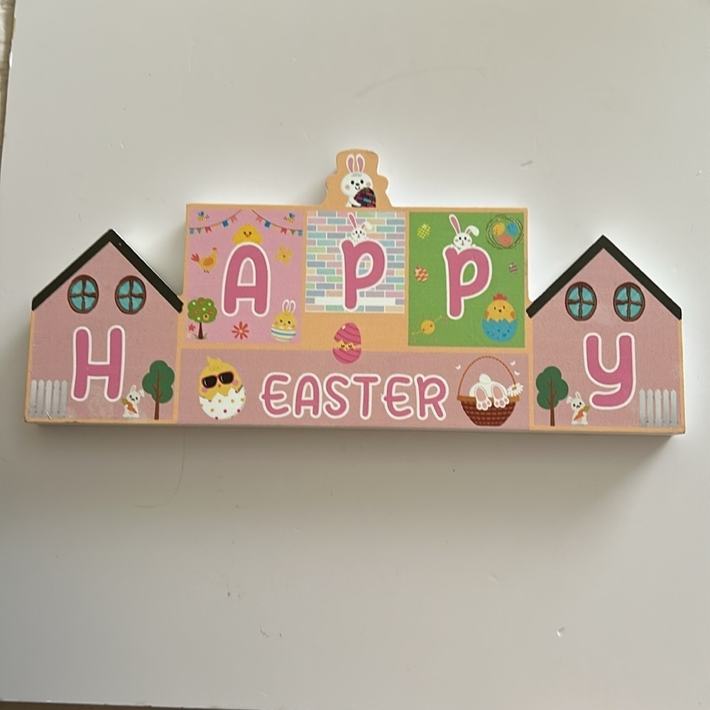 St. Patrick's Day & Happy Easter DOUBLE SIDED Wood Decor Stand.